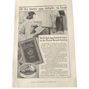 Vintage 1928 Victor Records Victor Talking Machine Ad Advertisment
